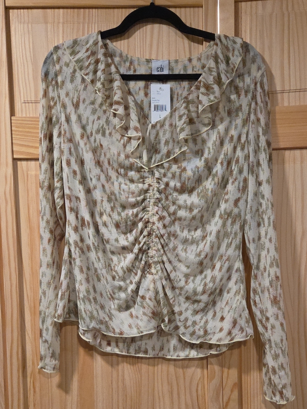 Cabi Dapple Top Static Print Size L NWT